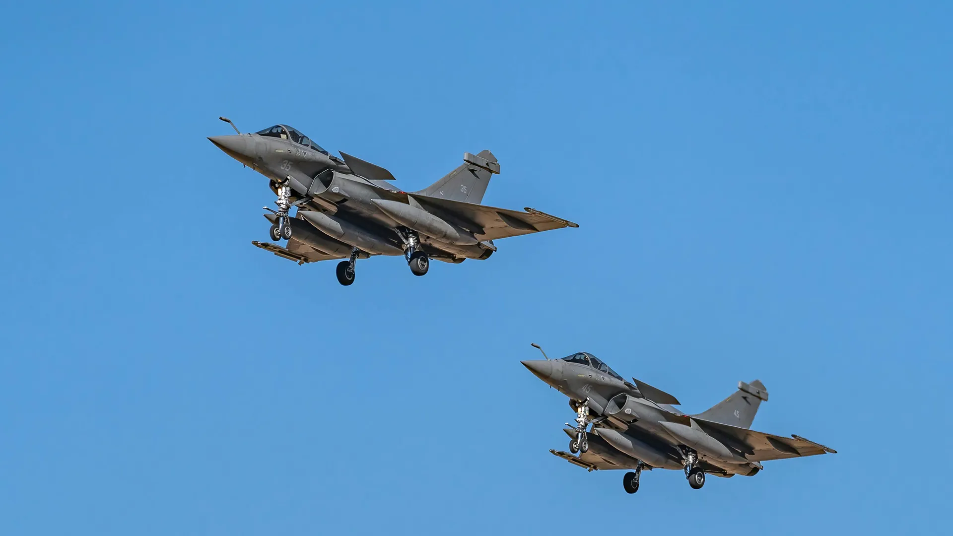 Dassault Rafale fighter jets in formation flight
